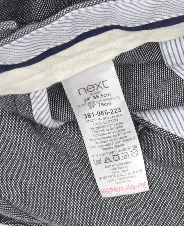 Next Men's Grey Slim Fit Chino Trousers Size 34