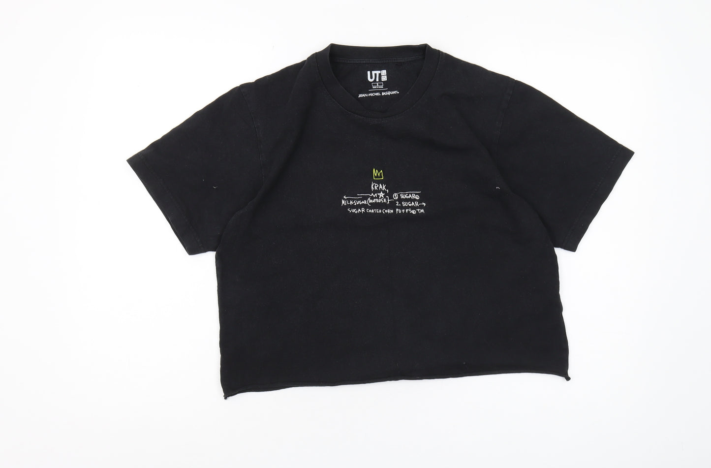 Uniqlo Black Cropped Art T-Shirt, Unisex S