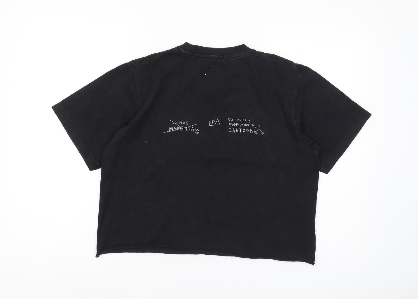 Uniqlo Black Cropped Art T-Shirt, Unisex S