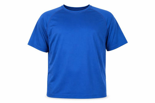 Front view of Wilson Men's Blue 2XL Basic T-Shirt for Gym & Training