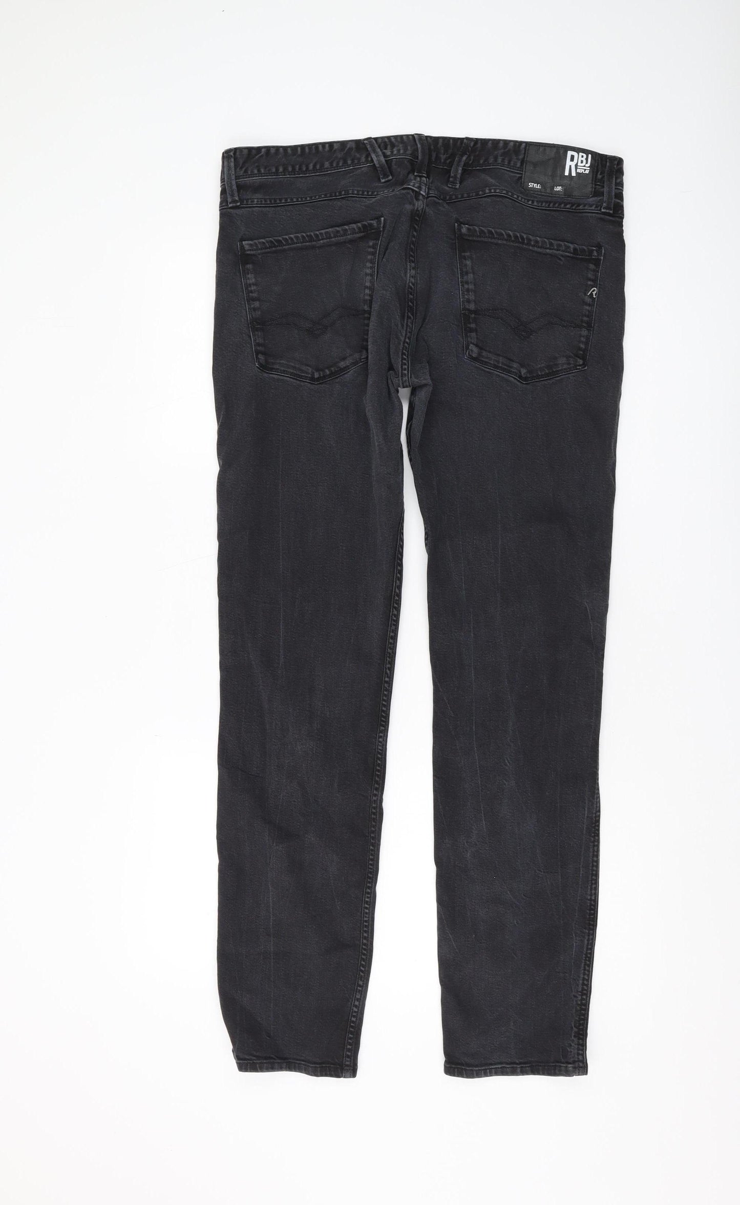 Replay Men's Straight Black Jeans Size 38
