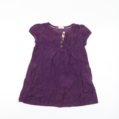 Mini Boden Purple Corduroy Dress 4-5 Years Girls Cap Sleeve