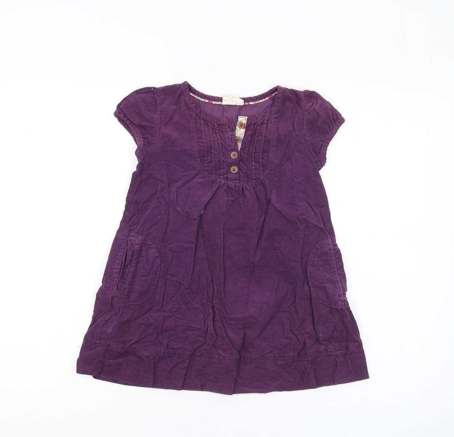 Mini Boden Purple Corduroy Dress 4-5 Years Girls Cap Sleeve