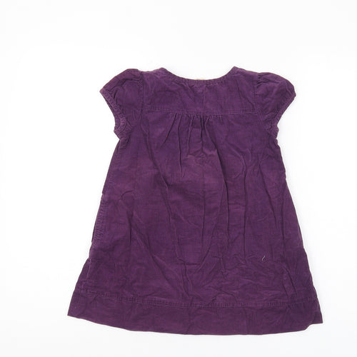 Mini Boden Purple Corduroy Dress 4-5 Years Girls Cap Sleeve