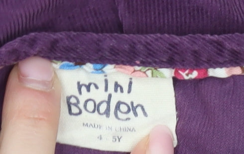Mini Boden Purple Corduroy Dress 4-5 Years Girls Cap Sleeve