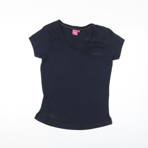 LA Gear Women's Black V-Neck T-Shirt Size 12