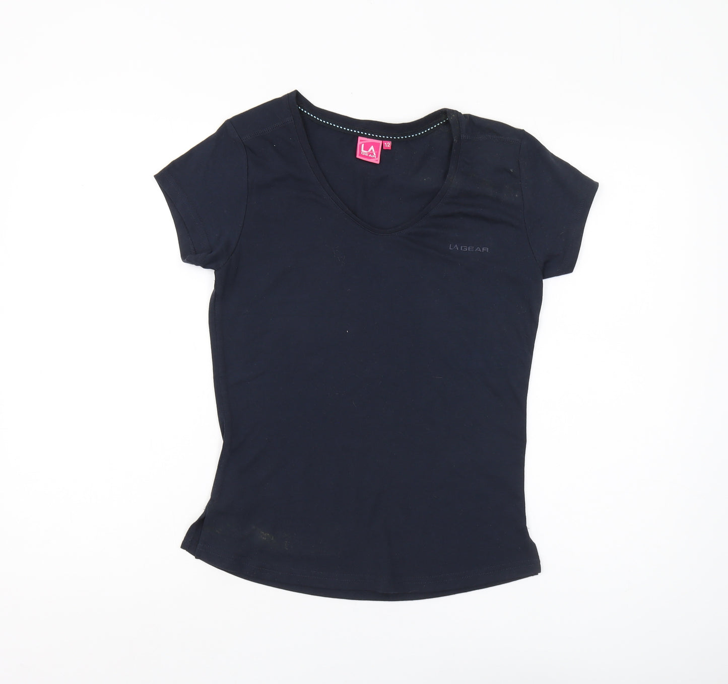 LA Gear Women's Black V-Neck T-Shirt Size 12