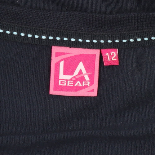 LA Gear Women's Black V-Neck T-Shirt Size 12