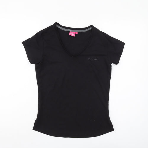 LA Gear Women's Black Basic V-Neck T-Shirt Size 12
