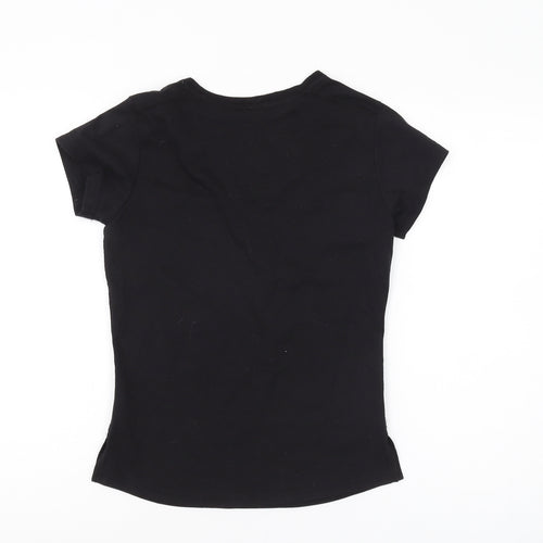 LA Gear Women's Black Basic V-Neck T-Shirt Size 12