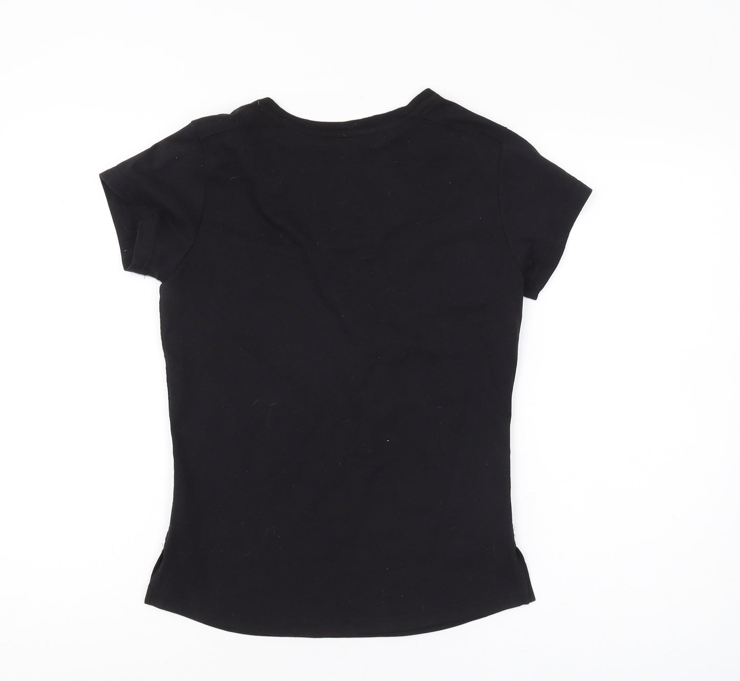 LA Gear Women's Black Basic V-Neck T-Shirt Size 12