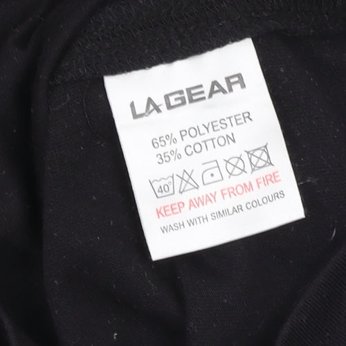 LA Gear Women's Black Basic V-Neck T-Shirt Size 12