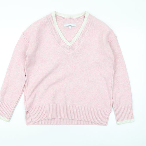 Next Women's Pink V-Neck Pullover Jumper, Size 12