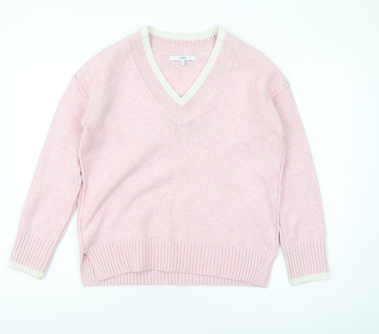 Next Women's Pink V-Neck Pullover Jumper, Size 12