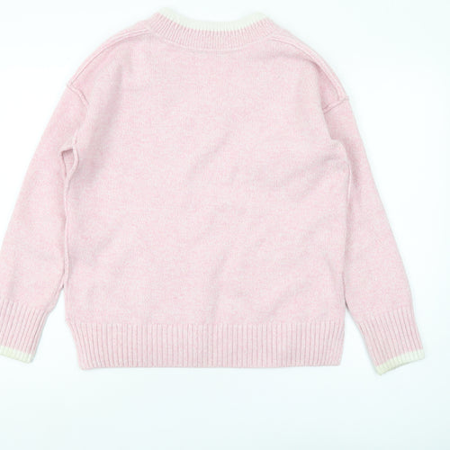 Next Women's Pink V-Neck Pullover Jumper, Size 12
