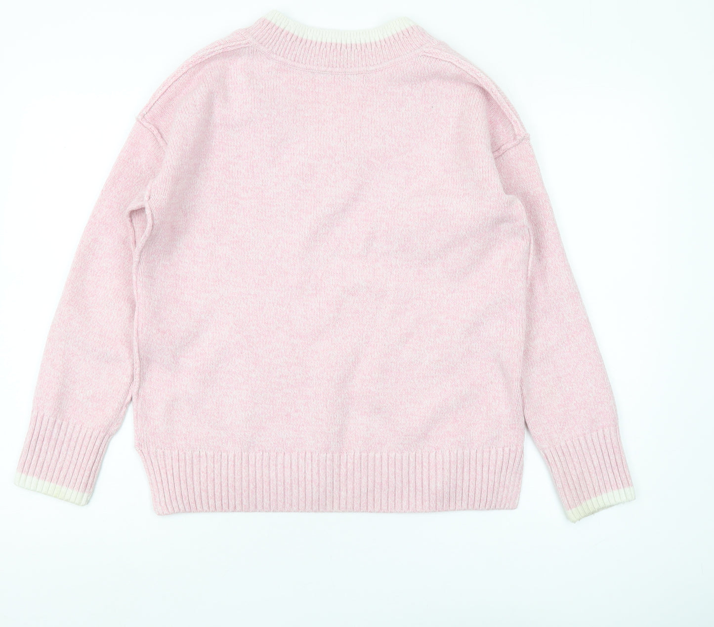Next Women's Pink V-Neck Pullover Jumper, Size 12