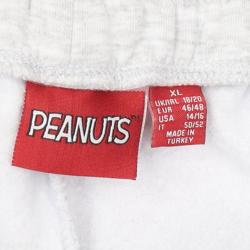 Peanuts Jogger Trousers XL Grey Cartoon Print