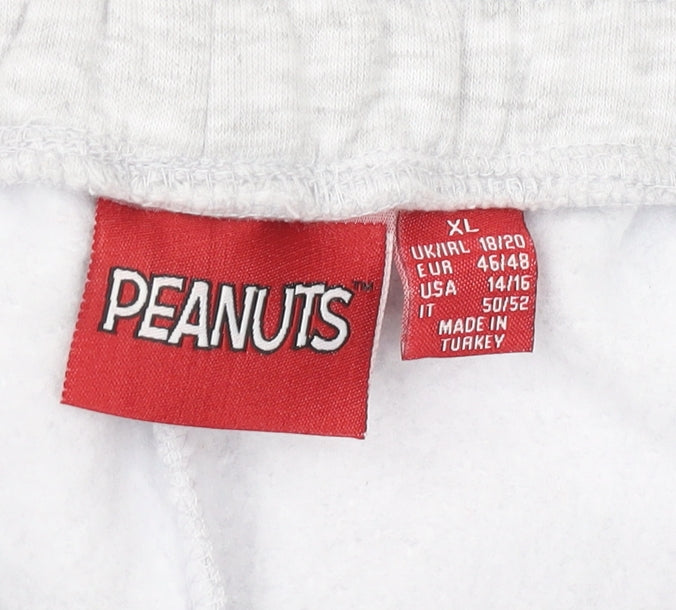 Peanuts Jogger Trousers XL Grey Cartoon Print