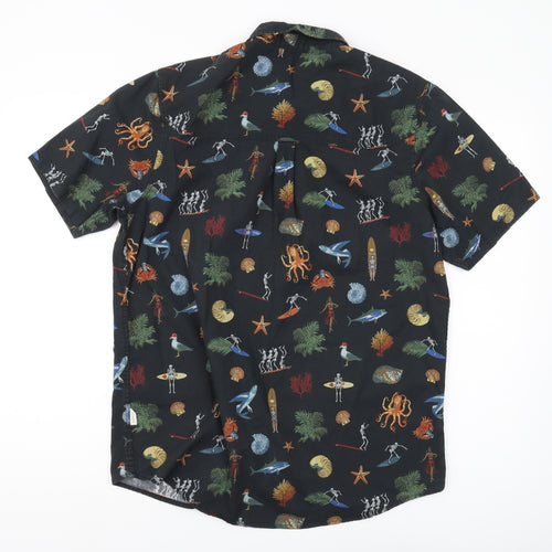 Saltrock Men's Black Graphic Print Short Sleeve Shirt M