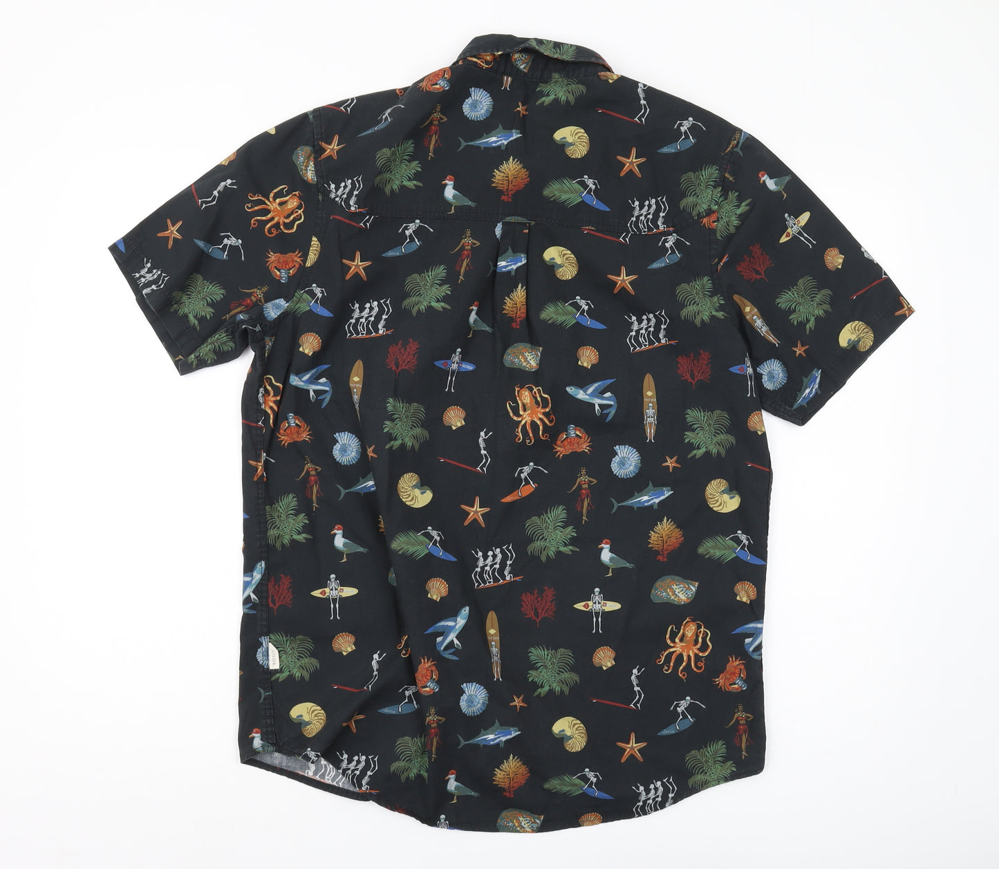 Saltrock Men's Black Graphic Print Short Sleeve Shirt M