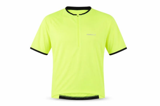 Front view of Pinnacle Men's Yellow XL Cycling Jersey