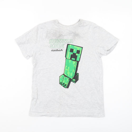 Minecraft Boys Grey Graphic Print T-Shirt 10 Years