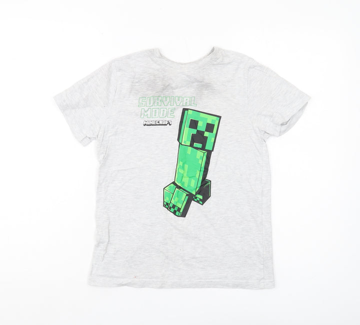 Minecraft Boys Grey Graphic Print T-Shirt 10 Years