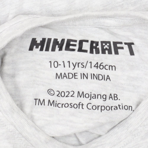 Minecraft Boys Grey Graphic Print T-Shirt 10 Years