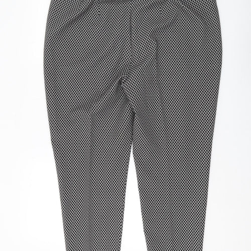 Marks & Spencer Women's Black Geometric Trousers, Size 20