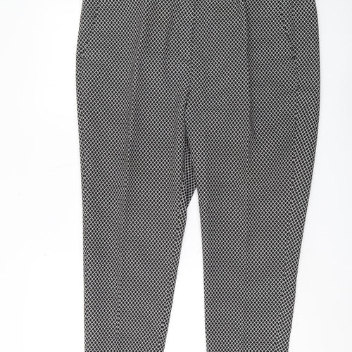 Marks & Spencer Women's Black Geometric Trousers, Size 20