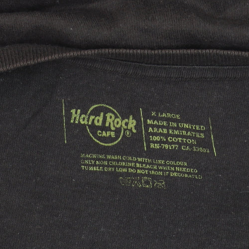 Hard Rock Cafe Brown XL Music Logo Men's T-Shirt
