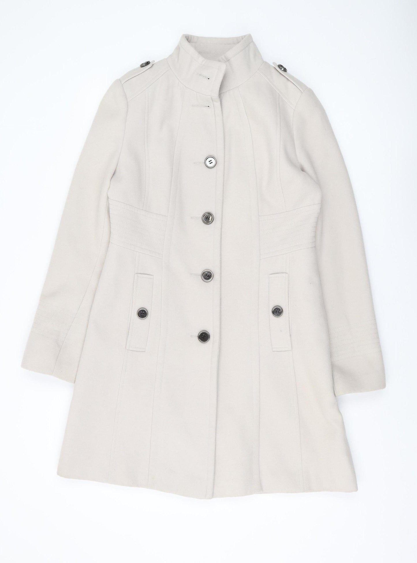 Wallis Women's Beige Mid-Length Coat Size 10