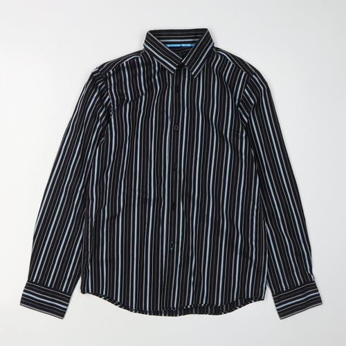 Jasper Conran Boys Black Striped Button-Up Shirt, Age 13