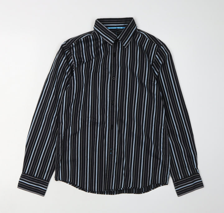 Jasper Conran Boys Black Striped Button-Up Shirt, Age 13