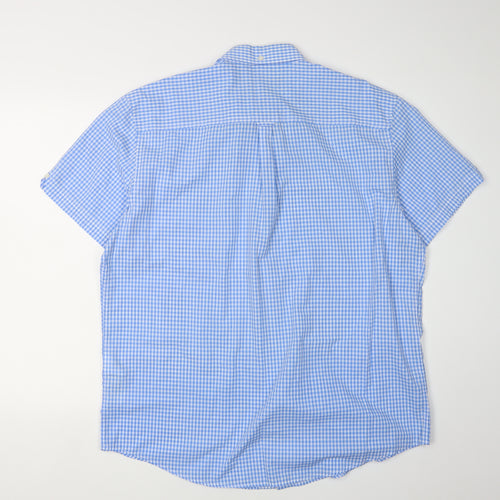 Ben Sherman Men's Blue Check Short Sleeve Shirt M
