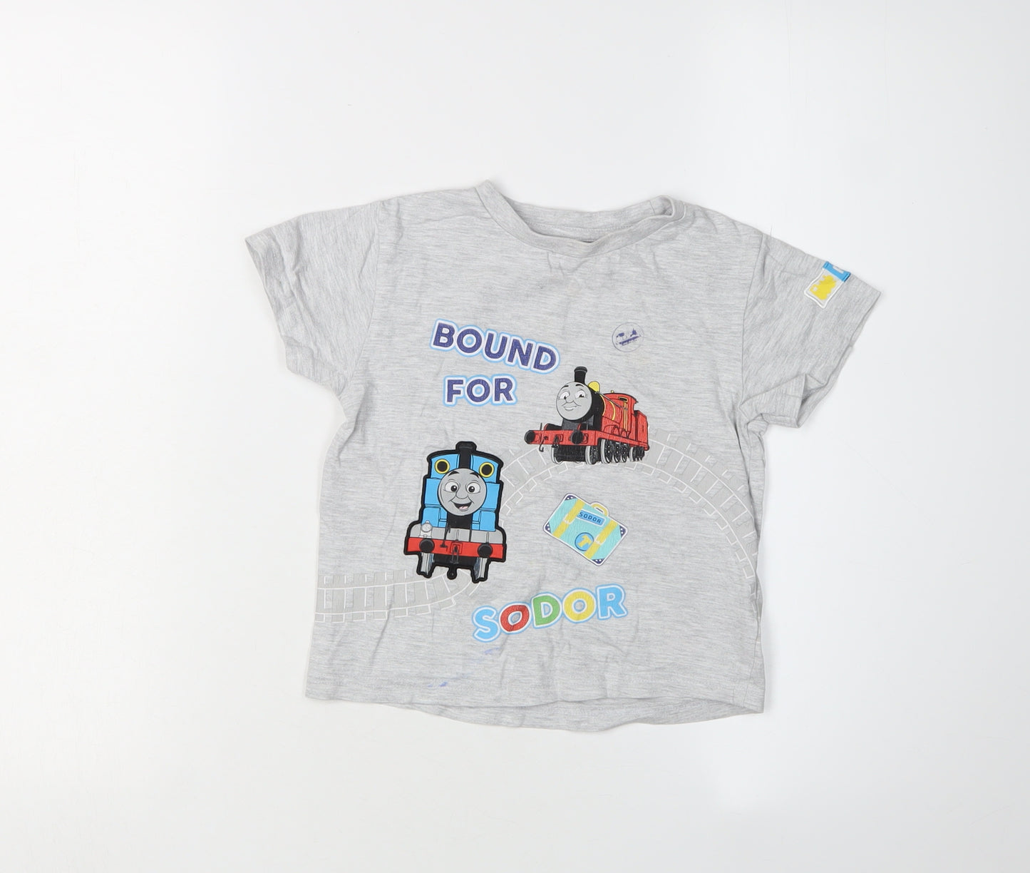 Character.com Boys' Grey Thomas T-Shirt, 2-3 Years, Graphic Print