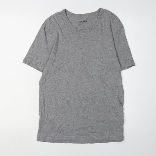 Boss Men's Grey Short Sleeve T-Shirt, Size S