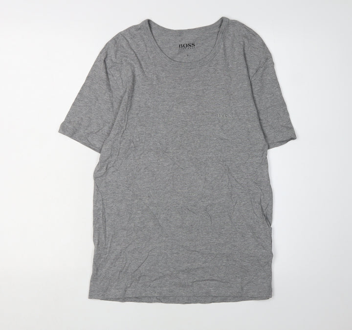 Boss Men's Grey Short Sleeve T-Shirt, Size S