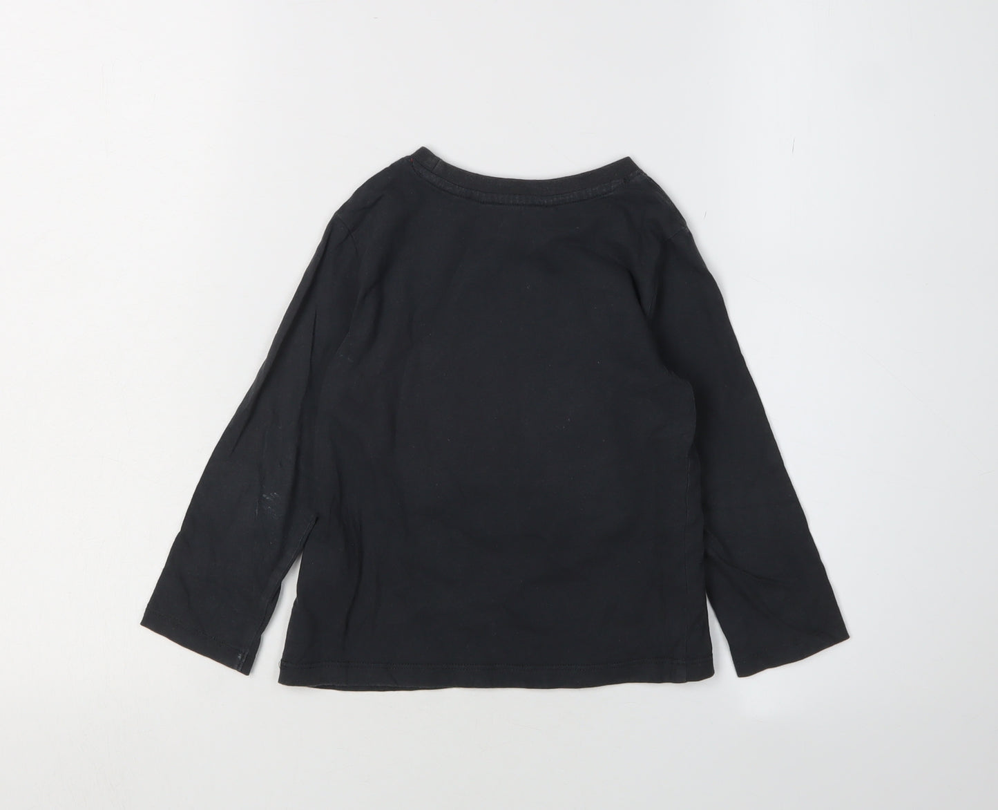 H&M Boys Black Star Wars Sequin Long Sleeve T-Shirt 3-4Y
