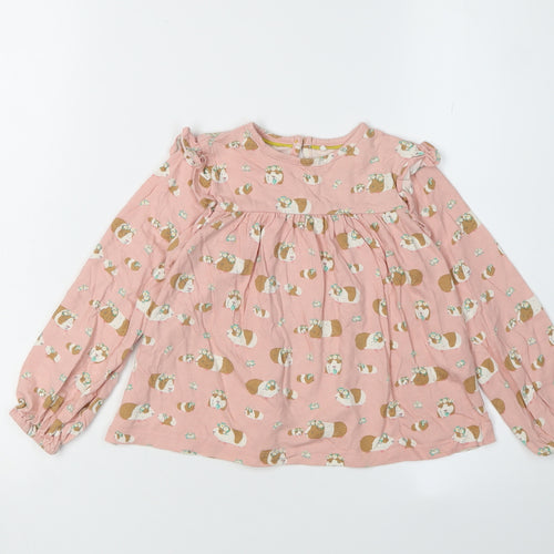 Mini Boden Girls Pink Animal Print Blouse 10 Years