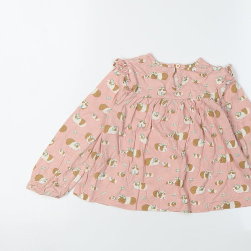 Mini Boden Girls Pink Animal Print Blouse 10 Years