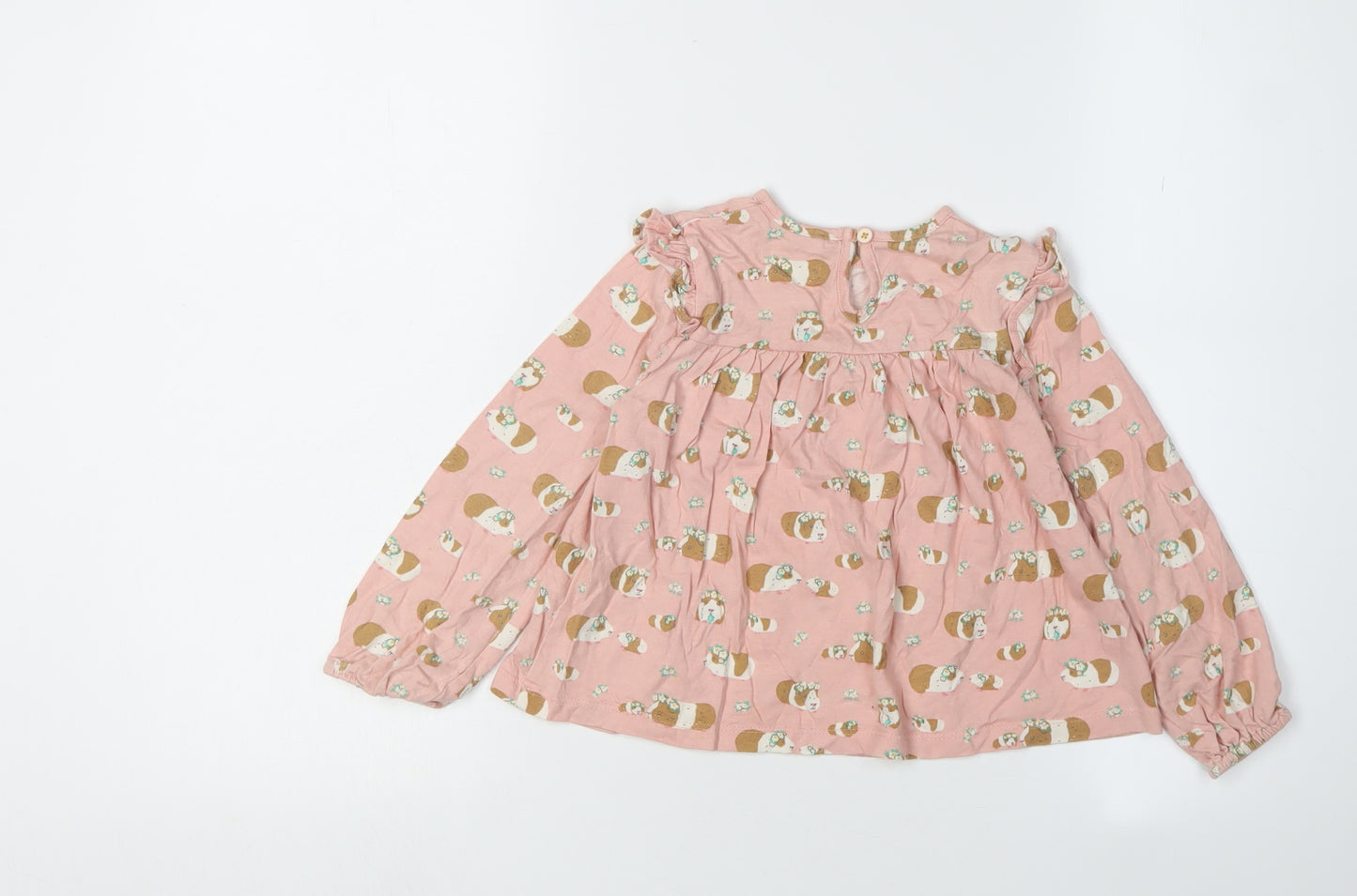Mini Boden Girls Pink Animal Print Blouse 10 Years