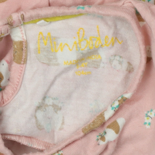 Mini Boden Girls Pink Animal Print Blouse 10 Years