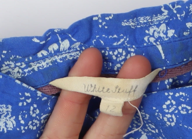 White Stuff Women's Blue Floral Shirt Dress, Size 12