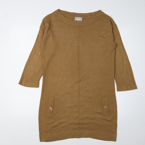 Wallis Women's Brown Jumper Dress, Size S, 3/4 Sleeve