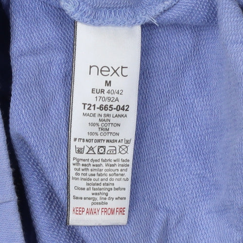 Next Women's Blue Full Zip Hoodie Size 12 Cotton