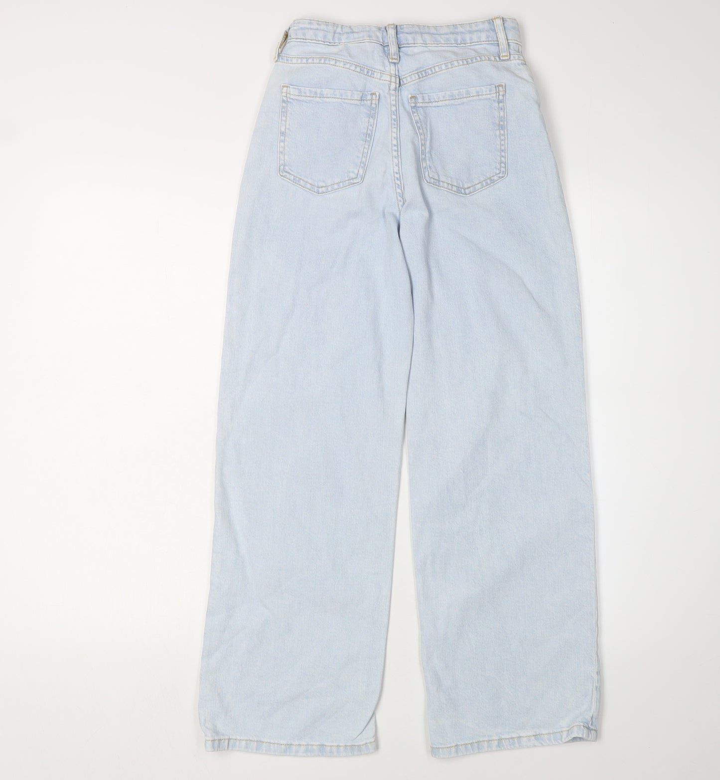 H&M Girls Blue Wide-Leg Jeans 10-11 Years with Heart Accents