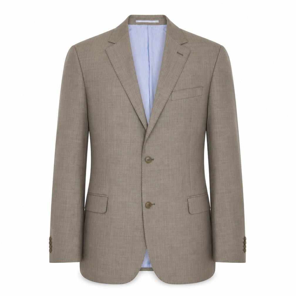 Front view of Daniel Hechter Men's Beige Wool Blazer Jacket, size 42L