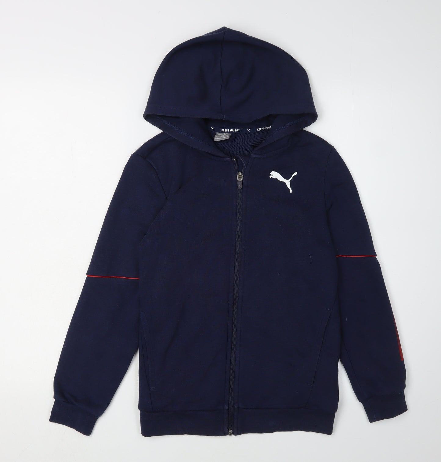 Puma Boys Blue Hoodie Full Zip 11-12 Years Logo Casual