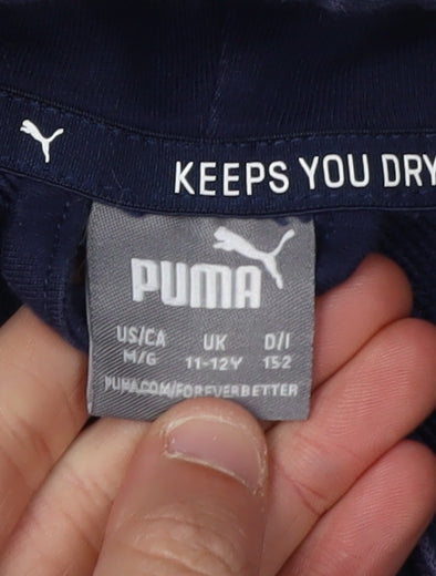 Puma Boys Blue Hoodie Full Zip 11-12 Years Logo Casual